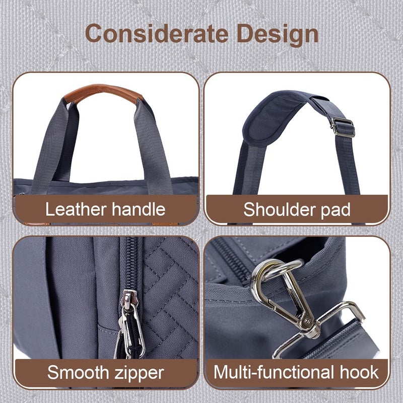 FHELAD Diaper Bag Tote, with 16 Inch Laptop Compartment and 3 cooler Pocket Ideal for Boy (Dark Gray) - Image 5